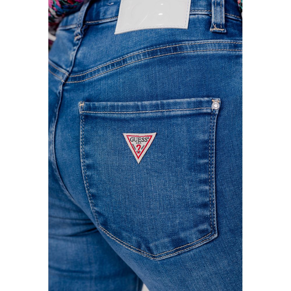 Guess Açık Mavi Organik Pamuklu Anne Kot Pantolonu